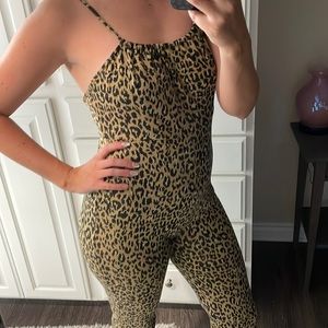 Kittenish leopard print jumpsuit